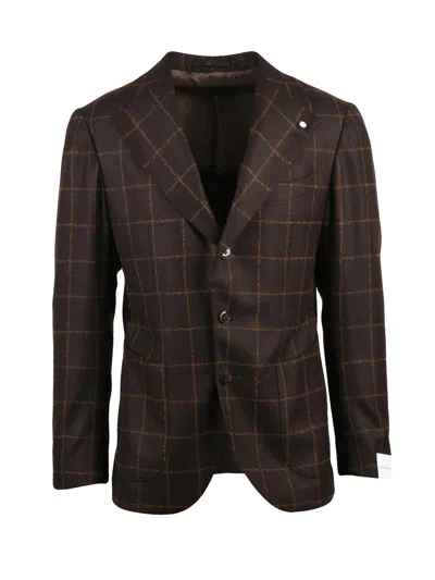 Luigi Bianchi Rounded Jacket With Notch Lapels And Tailored Fit In Brown