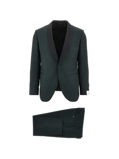 Luigi Bianchi Shawl-lapel Single-breasted Wool Suit In Green