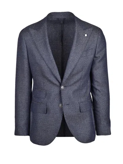 Luigi Bianchi Silk Wool Jacket - Blue In Gray