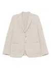 Luigi Bianchi Single-breasted Blazer In Light Beige With Classic Features In Neutral
