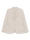 Luigi Bianchi Single-breasted Blazer In Light Beige With Classic Features In Neutral