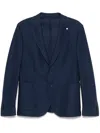 Luigi Bianchi Navy Blue Single-breasted Blazer In Blue