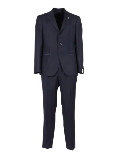 Luigi Bianchi Single-breasted Suit In Blue
