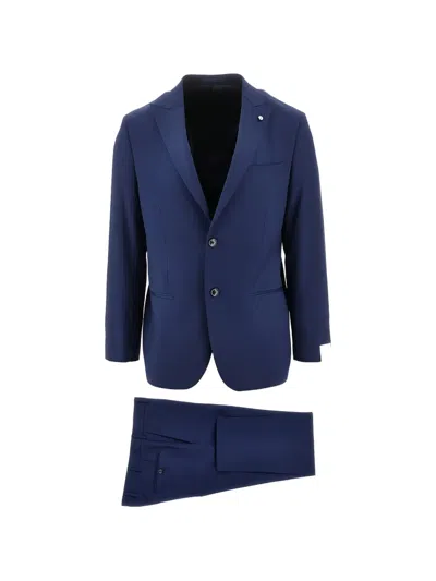 Luigi Bianchi Single-breasted Wool Suit In Blue