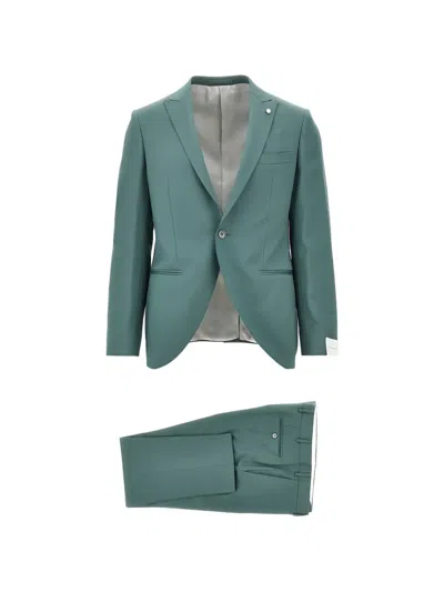 Luigi Bianchi Single-breasted Wool Suit In Green