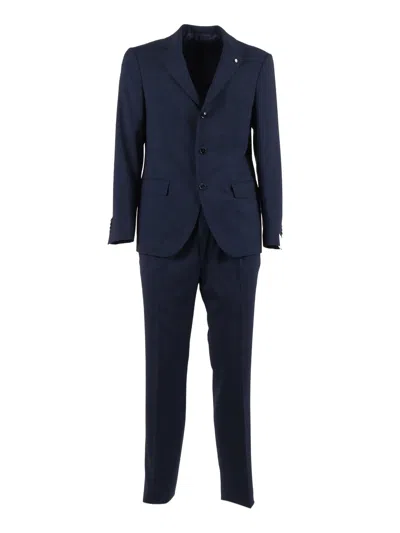 Luigi Bianchi Structured Blazer Suit In Multi