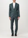 Luigi Bianchi Double-breasted Forest Green Wool Suit In Grün