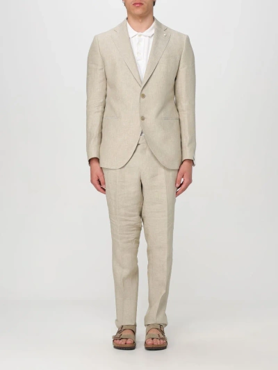 Luigi Bianchi Suit  Men Color Kaki In White