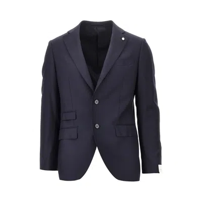 Luigi Bianchi Super 110's Wool Single-breasted Jacket In Blue