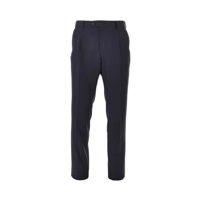 Luigi Bianchi Tailor Fit Wool Pants With Dart In Blue