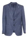 Luigi Bianchi Tailored Blue Jacket With Notch Lapel In Blue
