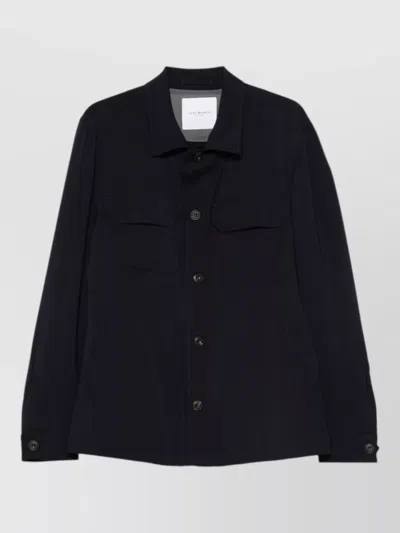 Luigi Bianchi Tailored Jacket Long Sleeves Point Collar In Blue