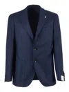 Luigi Bianchi Tailored Navy Blue Jacket With Classic Two-button Closure In Blue