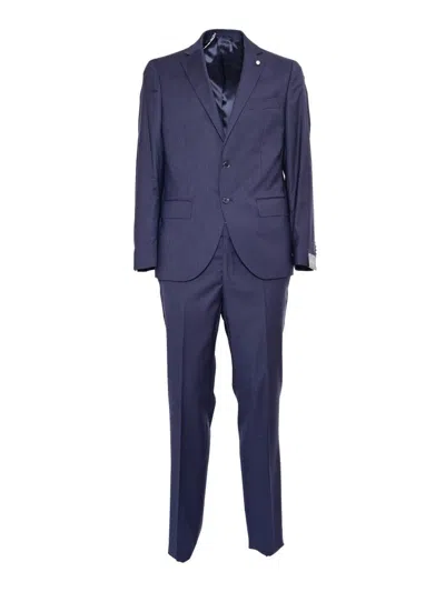 Luigi Bianchi Tailored Suit With Subtle Pinstripe Pattern In Blue