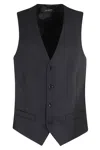 Luigi Bianchi Tailored Wool Gilet In Blue