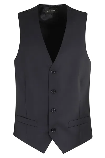 Luigi Bianchi Tailored Wool Gilet In Blue