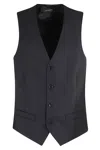 Luigi Bianchi Tailored Wool Gilet In Blue