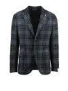 Luigi Bianchi Tailored Wool-blend Jacket With Classic Plaid Pattern In Multi