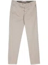 Luigi Bianchi Taupe Trousers With Logo In Neutrals