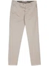 Luigi Bianchi Taupe Trousers With Logo In Black