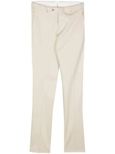 Luigi Bianchi Trousers With Logo In Multicolor
