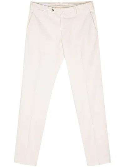 Luigi Bianchi Trousers With Logo In Neutrals