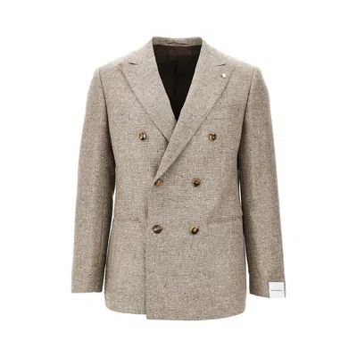 Luigi Bianchi Tweed Double-breasted Jacket In Metallic