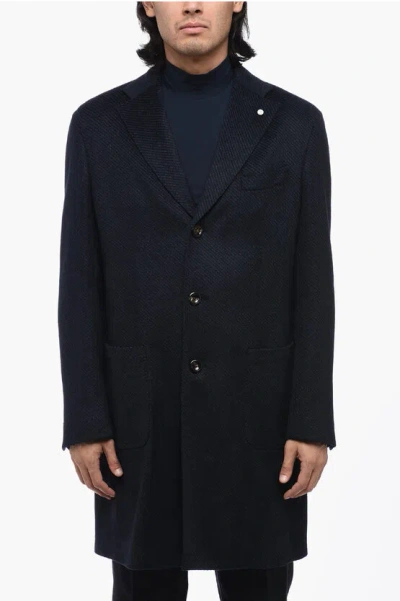 Luigi Bianchi Virgin Wool And Cashmere Coat With Patch Pockets