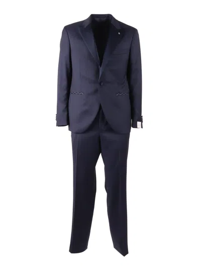 Luigi Bianchi Virgin Wool Suit In Blue
