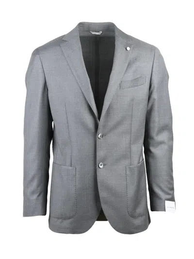 Luigi Bianchi Virginia Wool Rounded Jacket With Classic Two-button Closure In Gray
