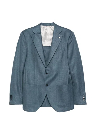 Luigi Bianchi Welt Pocket Button-down Jacket In Navy