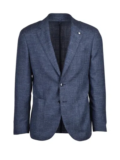 Luigi Bianchi Wool Silk Linen Polyamide Jacket - Blue