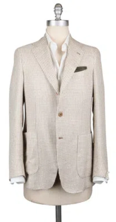 Pre-owned Luigi Borrelli $3000  Beige Silk Blend Sportcoat - (lbspt162661)
