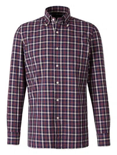 LUIGI BORRELLI CHECKED BUTTON-DOWN SHIRT