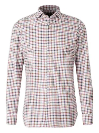LUIGI BORRELLI CHECKED COTTON SHIRT