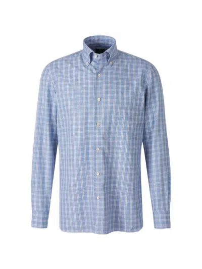 Luigi Borrelli Check-pattern Button-down Shirt In Blue