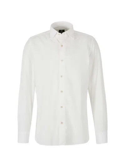 Luigi Borrelli Corduroy-textured Long-sleeve Shirt In White