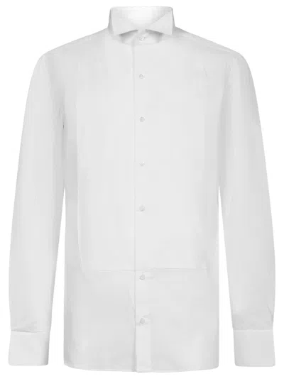 Luigi Borrelli Cotton Dress Shirt In White