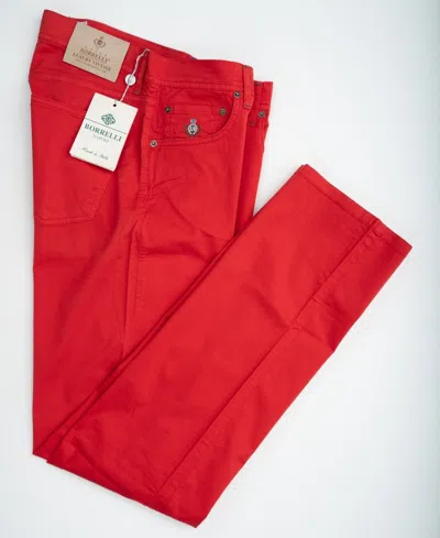 Pre-owned Luigi Borrelli Luxury Vintage Red Cotton Denim Collection Jeans 44 (eu 60)
