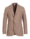 Luigi Borrelli Napoli Man Blazer Camel Size 46 Virgin Wool, Cashmere In Brown