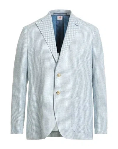 Luigi Borrelli Napoli Man Blazer Light Blue Size 40 Virgin Wool, Silk, Linen