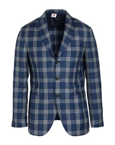 Luigi Borrelli Napoli Man Blazer Navy Size 40 Virgin Wool, Silk In Blue
