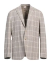 Luigi Borrelli Napoli Man Blazer Taupe Size 42 Virgin Wool, Silk, Linen In Grey