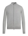 Luigi Borrelli Napoli Man Cardigan Grey Size 46 Cotton In Grey