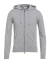 Luigi Borrelli Napoli Man Cardigan Grey Size 44 Virgin Wool, Silk, Cashmere In Gray