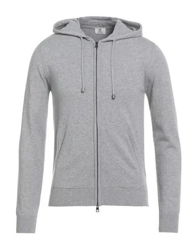 Luigi Borrelli Napoli Man Cardigan Grey Size 44 Virgin Wool, Silk, Cashmere In Gray