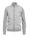 Luigi Borrelli Napoli Man Cardigan Grey Size 48 Virgin Wool, Silk, Cashmere In Gray