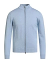 Luigi Borrelli Napoli Man Cardigan Light Blue Size 40 Wool In Blue