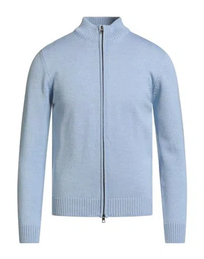 Luigi Borrelli Napoli Man Cardigan Light Blue Size 40 Wool