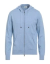 Luigi Borrelli Napoli Man Cardigan Light Blue Size 44 Virgin Wool, Silk, Cashmere